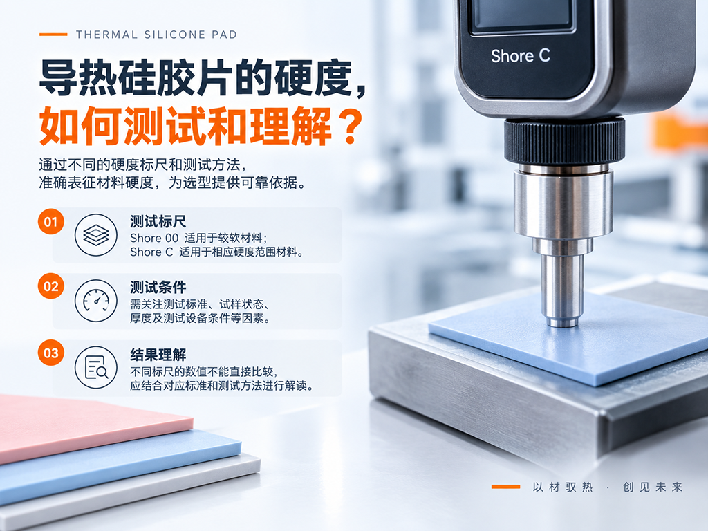 硬度计测量导热硅胶片的示意图 硬度计测量导热硅胶片的示意图
