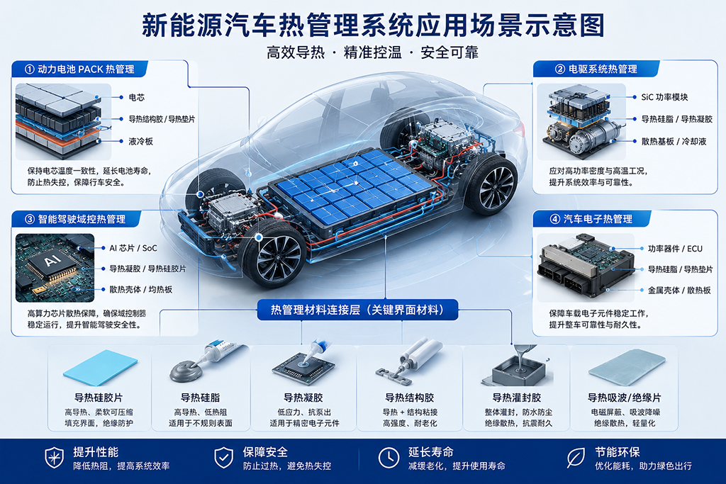 新能源汽车热管理系统应用场景示意图