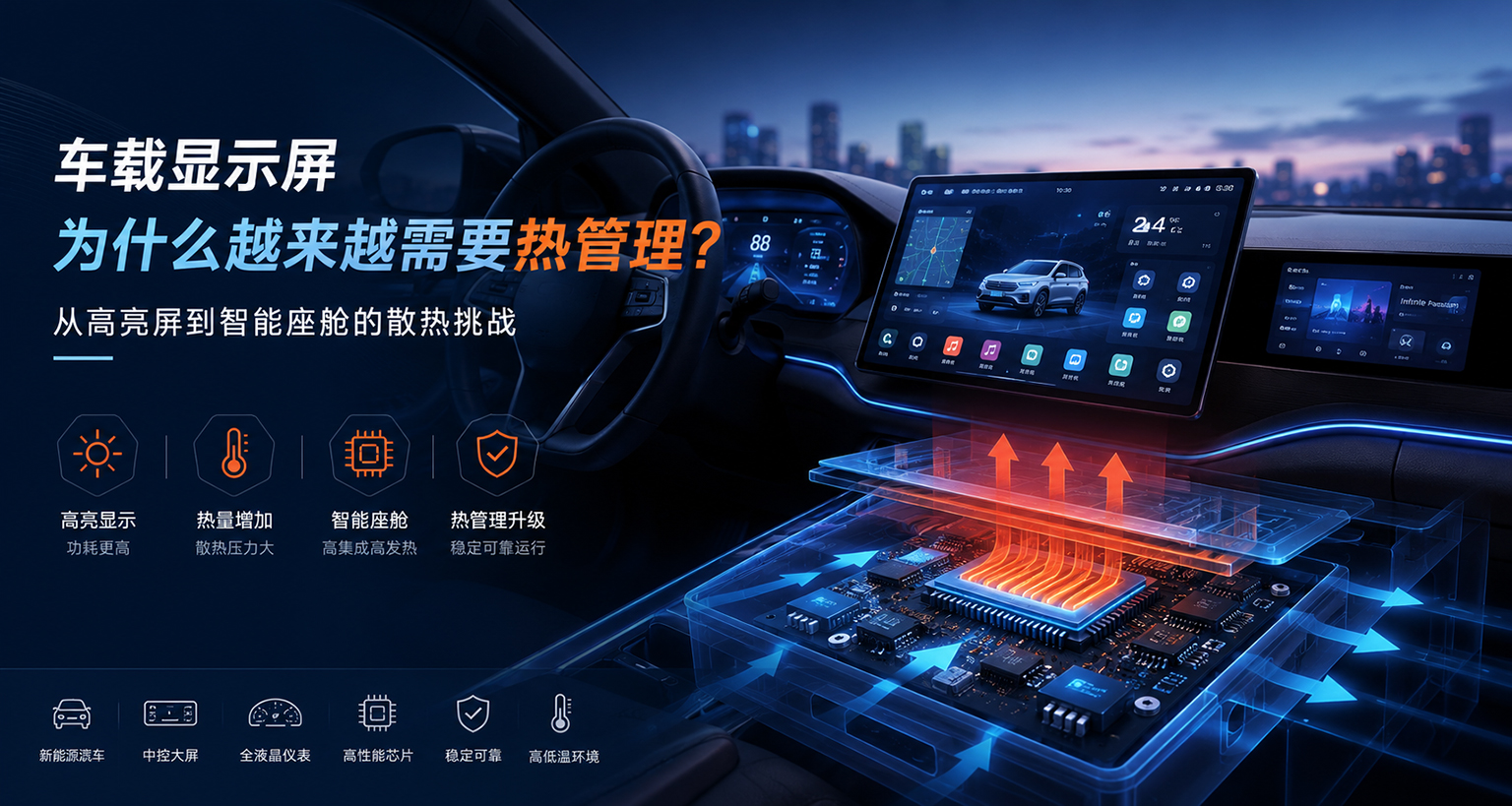 车载显示屏为什么越来越需要热管理？高亮屏与智能座舱散热挑战解析