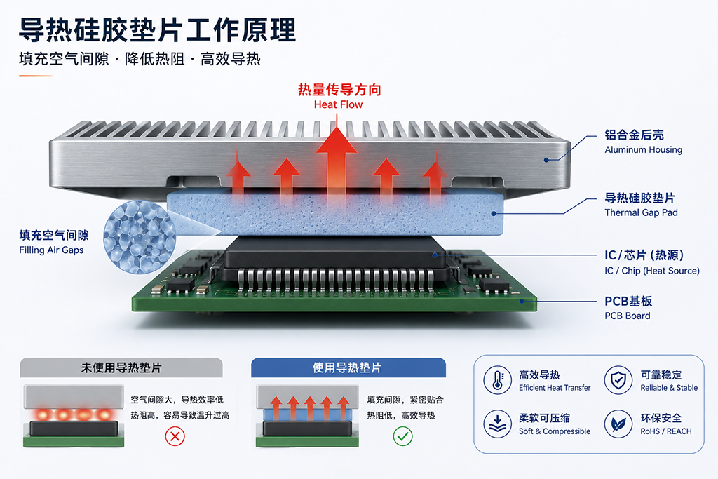 导热硅胶垫片在车载显示屏的导热原理 导热硅胶垫片在车载显示屏的导热原理