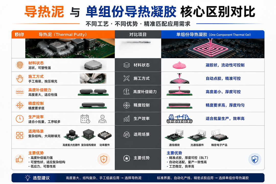 导热泥与单组份导热凝胶核心区别