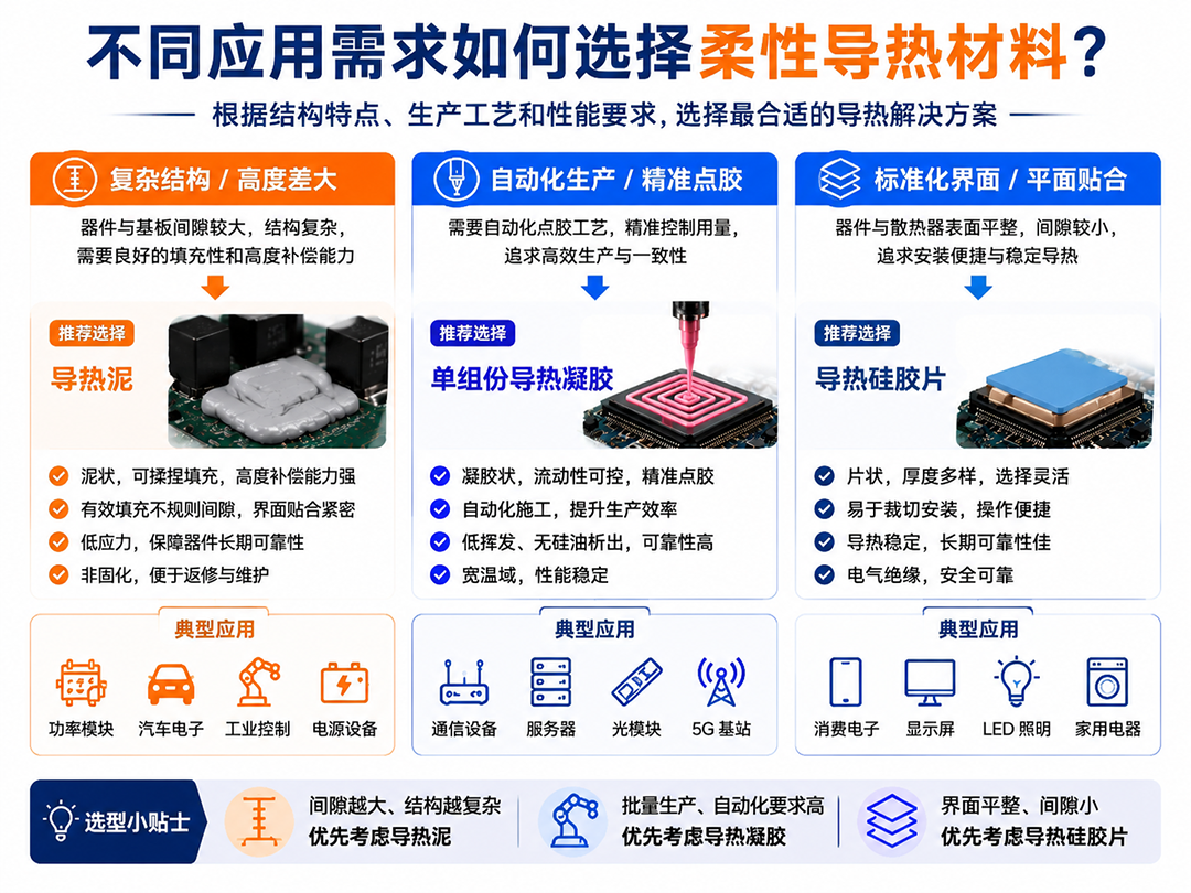 不同应用需求如何选择柔性导热材料？