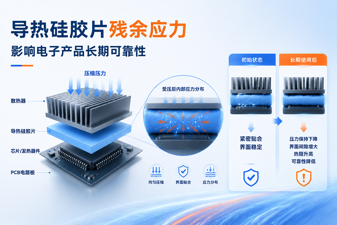 导热硅胶片残余应力对电子产品可靠性的影响 导热硅胶片残余应力对电子产品可靠性的影响