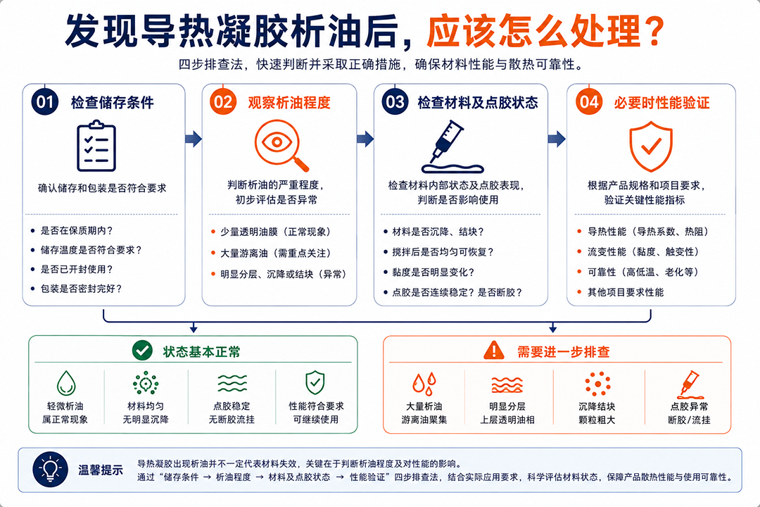 发现导热凝胶析油后,应该怎么处理? 发现导热凝胶析油后,应该怎么处理?