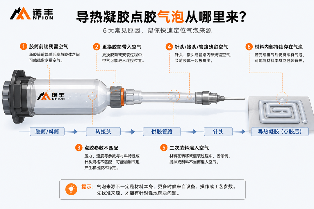 导热凝胶点胶气泡从哪里来？