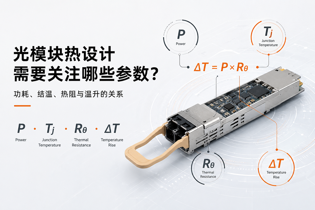 光模块热设计功耗结温热阻与温升关系示意图 光模块热设计功耗结温热阻与温升关系示意图
