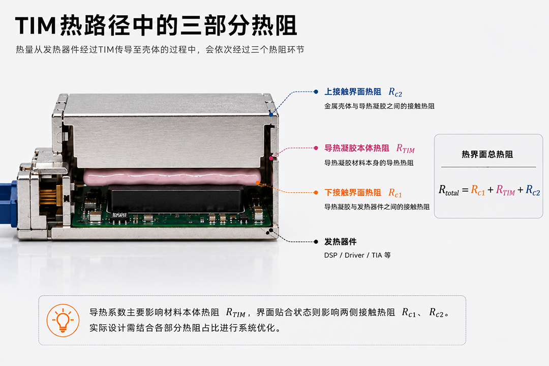 TIM热路径中的三部分热阻 TIM热路径中的三部分热阻