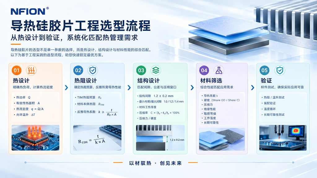 导热硅胶片工程选型流程：热负荷、热阻、结构、材料与可靠性验证