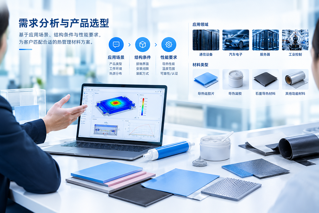 热管理材料需求分析与产品选型,根据电子设备应用场景、结构条件及性能要求匹配导热材料 热管理材料需求分析与产品选型,根据电子设备应用场景、结构条件及性能要求匹配导热材料